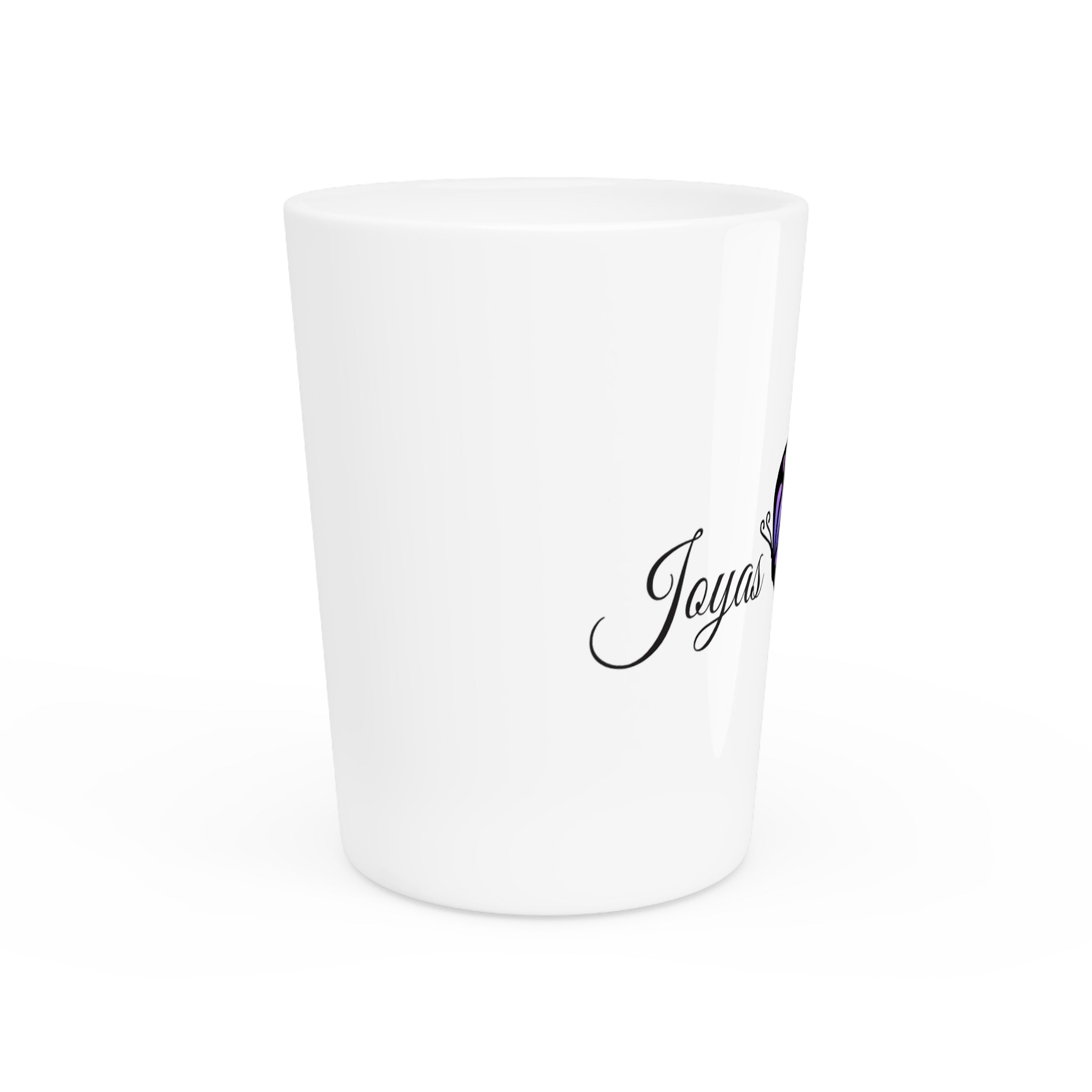 Shot Glass — Joyas Prestanda Logo Shot Glass with Purple Butterfly