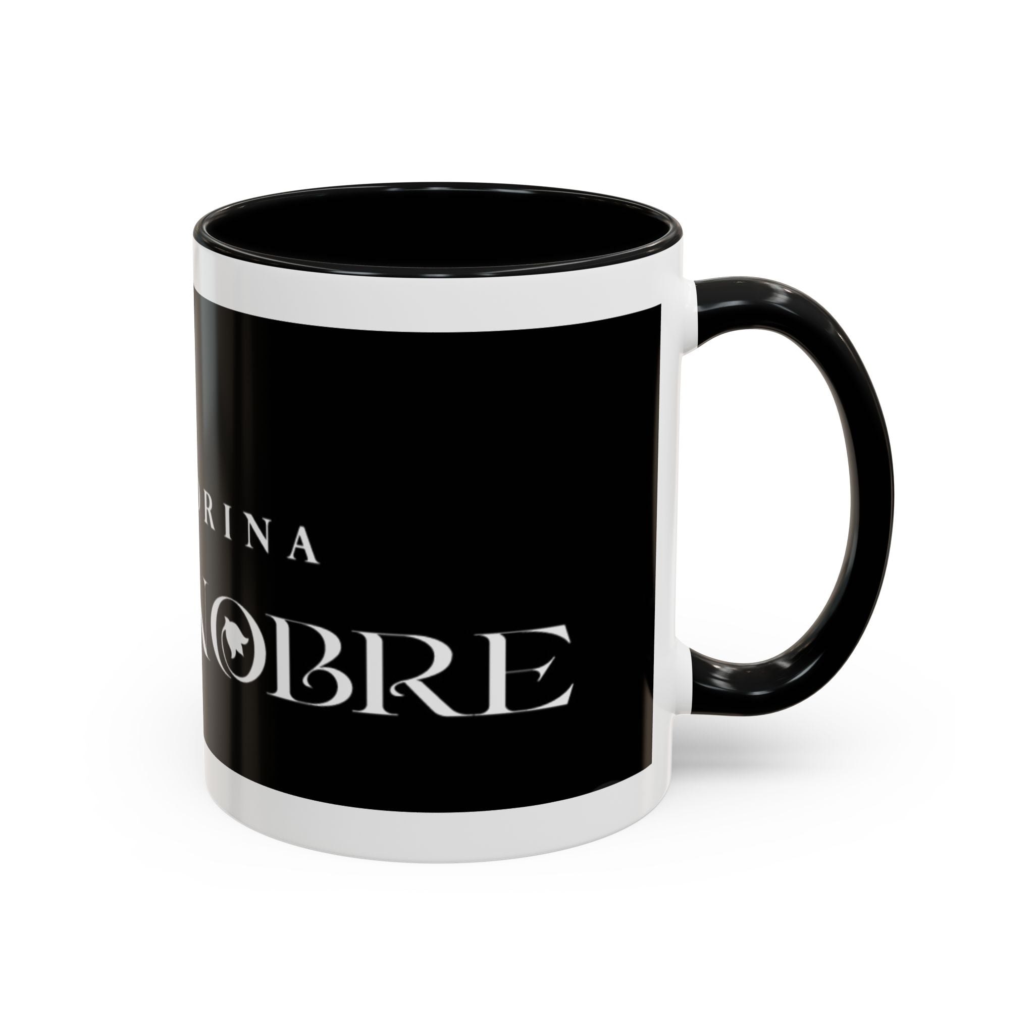 La Madrina 'Mari Nobre Black Accent Coffee Mug — Elegant Godmother Gift (11/15oz)