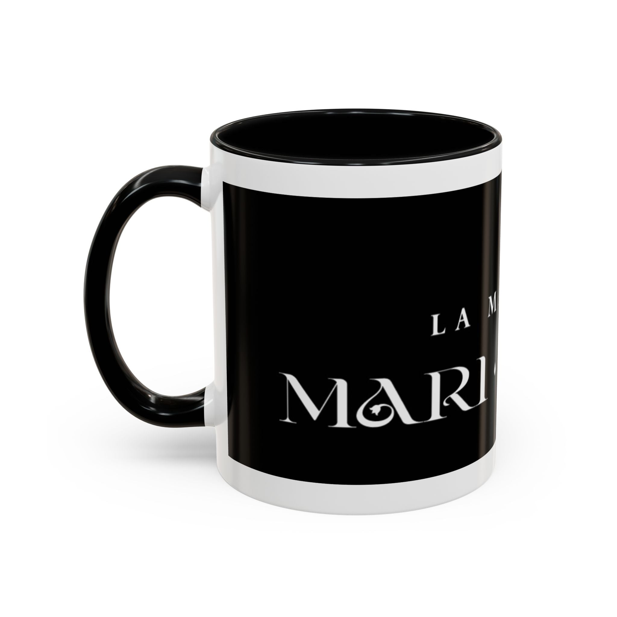 La Madrina 'Mari Nobre Black Accent Coffee Mug — Elegant Godmother Gift (11/15oz)