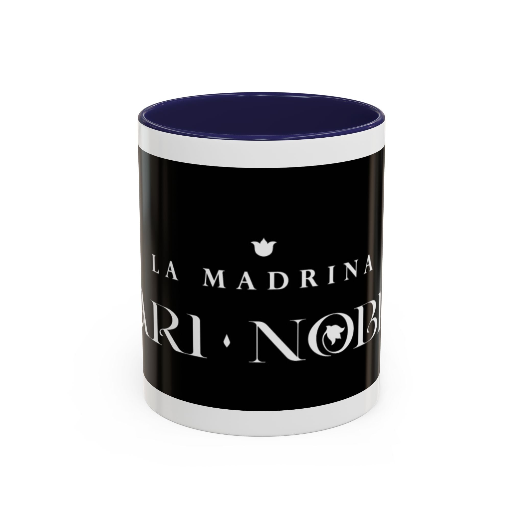 La Madrina 'Mari Nobre Black Accent Coffee Mug — Elegant Godmother Gift (11/15oz)