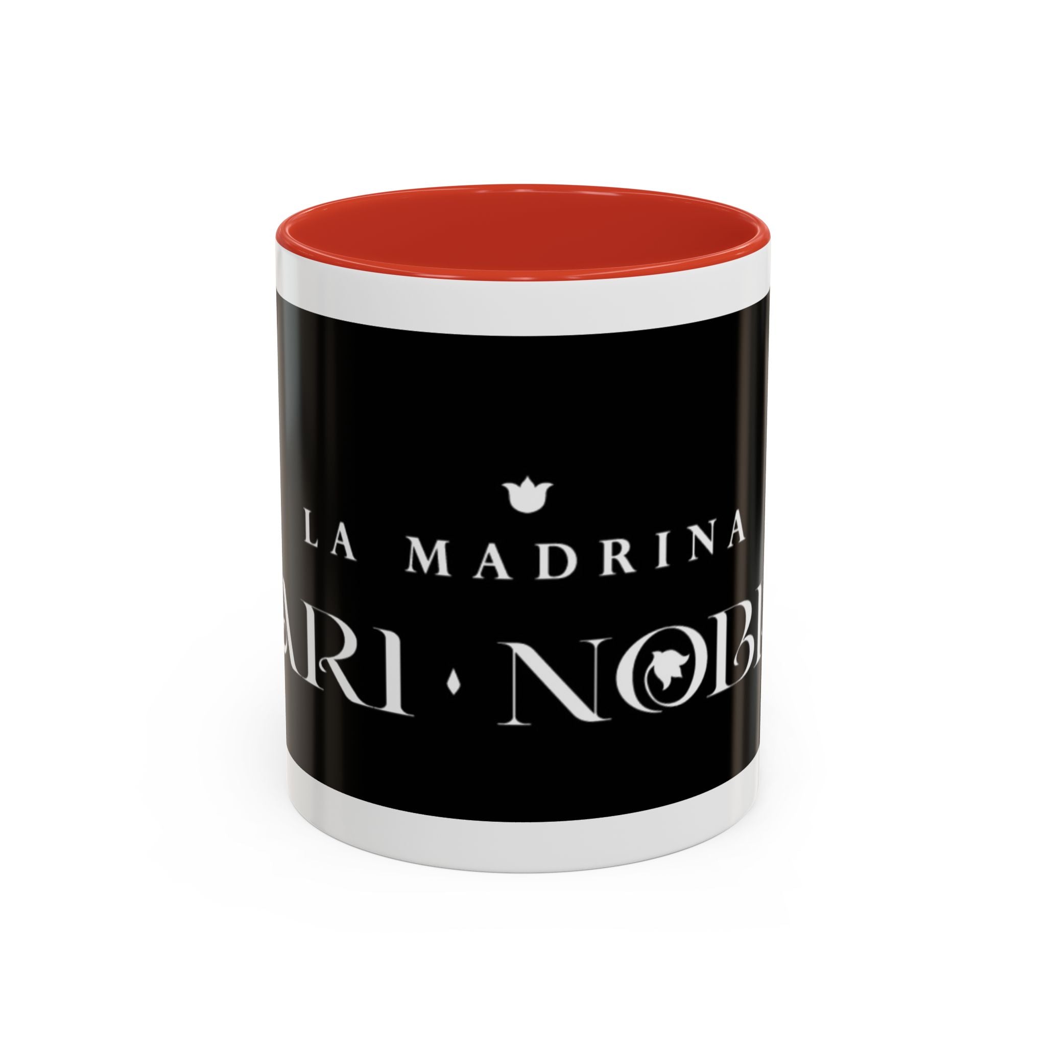 La Madrina 'Mari Nobre Black Accent Coffee Mug — Elegant Godmother Gift (11/15oz)