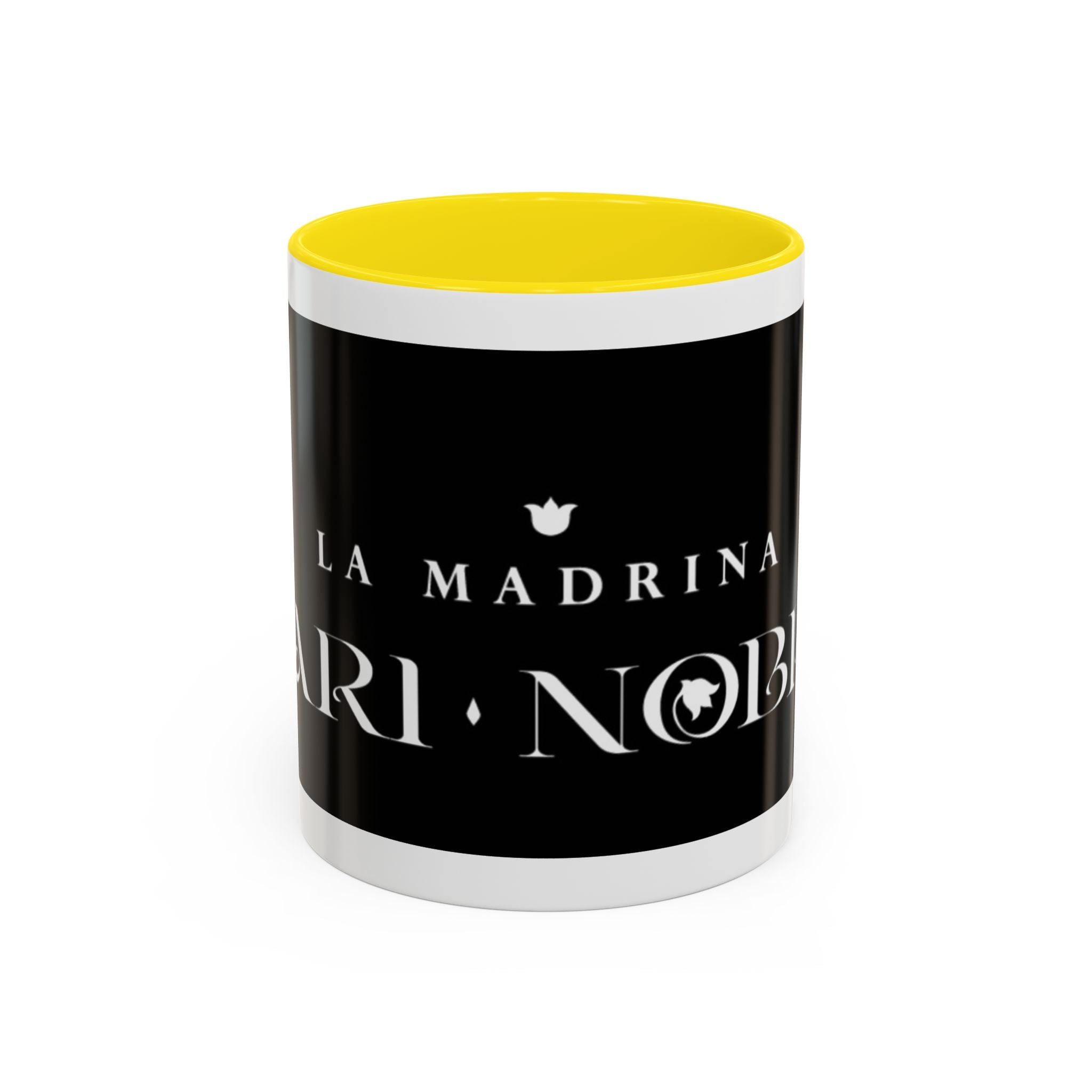 La Madrina 'Mari Nobre Black Accent Coffee Mug — Elegant Godmother Gift (11/15oz)