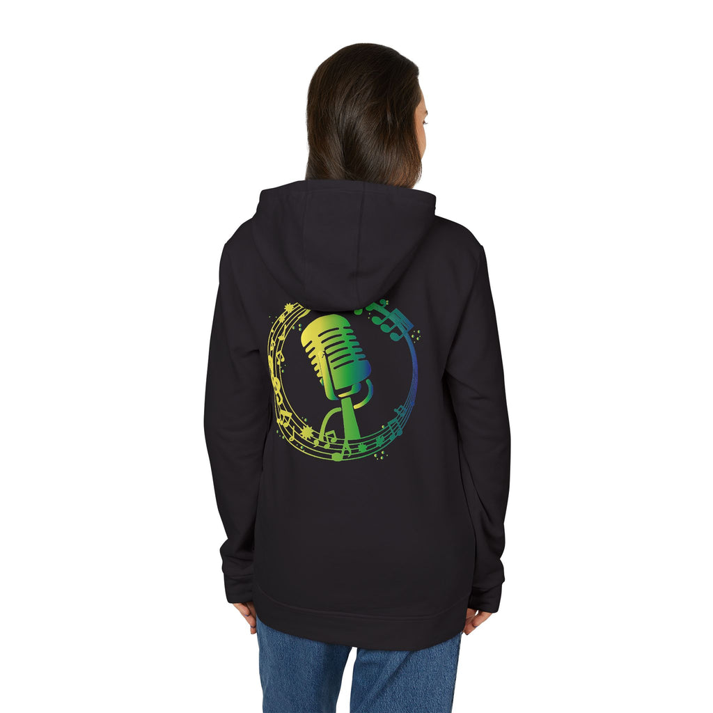 "La Madrina" Music Microphone Hoodie — Gradient Retro Mic Design